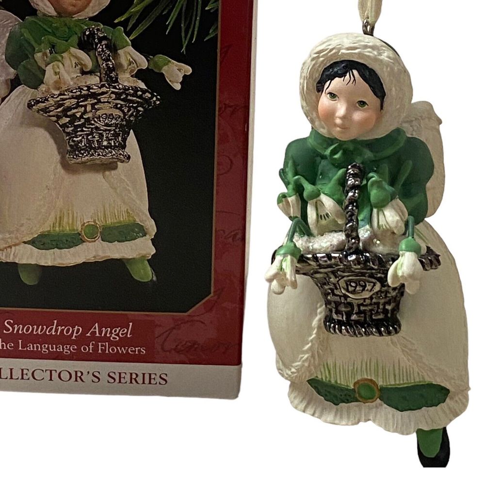 Hallmark Keepsake Ornament Snowdrop Angel Holding Basket The Language of Flowers